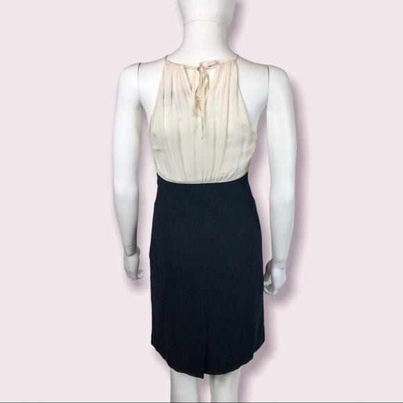 BCBGMaxAzria Ivory & Black Dress Sleeveless Silk Blend Mini Dress Size XS/0 - Picture 4 of 6